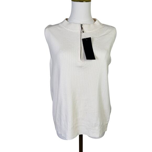 Vila Milano Quarter Zip Sleeveless Tank Sweater Vest US Women's M - Picture 1 of 6